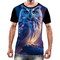 Camisa Camiseta Animais Corujas Misticas Aves Noturnas HD 2