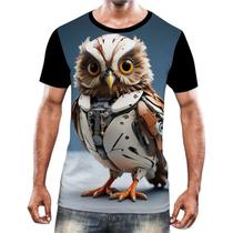 Camisa Camiseta Animais Corujas Misticas Aves Noturnas HD 24