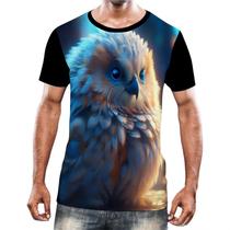 Camisa Camiseta Animais Corujas Misticas Aves Noturnas HD 26