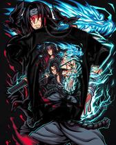 Camisa Camiseta Anime Naruto Algodão Unissex Adulto Infantil Kakashi Itachi Madara