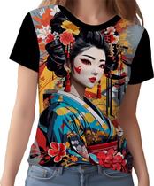 Camisa Camiseta Arte Oriental Mulher Gueixa Beleza Samurai 5 Camisa Camiseta Arte Oriental Mulher Gueixa Beleza Samurai 5
