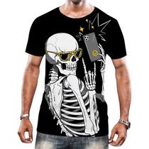 Camisa Camiseta Arte Tumblr Esqueletos Caveira Ossos Moda 14