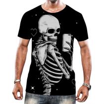 Camisa Camiseta Arte Tumblr Esqueletos Caveira Ossos Moda 4