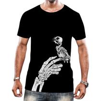 Camisa Camiseta Arte Tumblr Esqueletos Caveira Ossos Moda 8