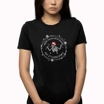 Camisa camiseta babylook esqueleto natal when you're dead inside but it's christmas-drop