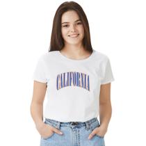 Camisa Camiseta BabyLook Feminina T-shirt 100% Algodão Califórnia Estado Usa