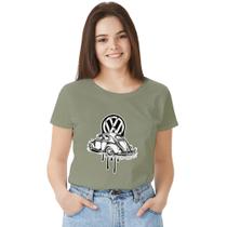 Camisa Camiseta BabyLook Feminina T-shirt 100% Algodão Fusca Reliquia carro Colecionador