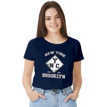 Camisa Camiseta BabyLook Feminina T-shirt 100% Algodão Nova Iorque New york Usa