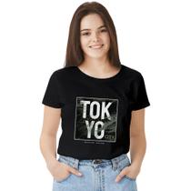 Camisa Camiseta BabyLook Feminina T-shirt 100% Algodão Tokyo City Japão