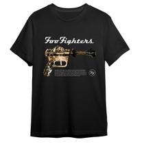 Camisa Camiseta Básica Foo Fighters Logo Album Debut Unissex Camisa Camiseta Básica Foo Fighters Logo Album Debut Unissex