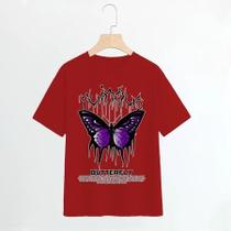 Camisa camiseta básica streetwear "Borboleta roxa BUTTERFLY" Camisa camiseta básica streetwear "Borboleta roxa BUTTERFLY"