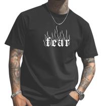 Camisa Camiseta Blessed/Fear Unissex Streetwear Algodão