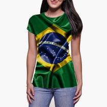 Camisa Camiseta Blusa Babylook Feminina Fc8550 Brasil Bandeira Patria Amada - PRIMUS