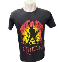 Camisa Camiseta Blusa Banda de Rock Queen Preta Estampada