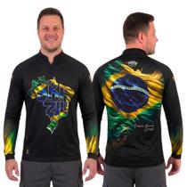 Camisa Camiseta Blusa de Pesca Brasil com Proteção Solar uv50 Camisa Camiseta Blusa de Pesca Brasil com Proteção Solar uv50
