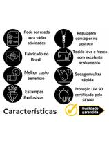 Camisa Camiseta Blusa de Pesca Brasil com Proteção Solar uv50