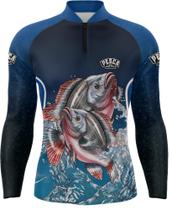 Camisa Camiseta Blusa de Pesca familia masculino feminino infantil tilápia com proteção uv50 - Pesca Nativa