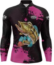 Camisa Camiseta Blusa de Pesca familia masculino feminino infantil tucunaré com proteção uv50