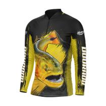 Camisa Camiseta Blusa De Pesca Proteção Uv50 Dourado