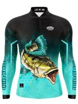 Camisa Camiseta Blusa de Pesca Tucunaré Masculino Feminino e Infantil Família igual com uv50