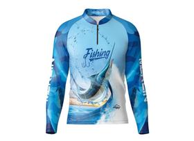 Camisa Camiseta Blusa Pesca C/ Proteção Uv50 Marlin Pescaria