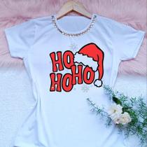 Camisa camiseta blusa t-shirt feminina natalina ropa feminina natal ho ho ho papai noel várias estampas