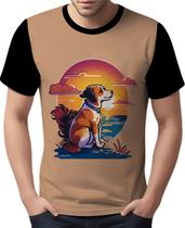 Camisa Camiseta Cachorrinho Legal no Por do Sol Good Vibes 1