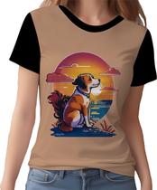 Camisa Camiseta Cachorrinho Legal no Por do Sol Good Vibes 2