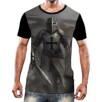 Camisa Camiseta Cavaleiros Templários Cruzadas Armaduras 14
