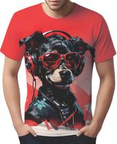Camisa Camiseta Color Animais Óculos Cachorro Moderno HD 1