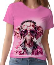 Camisa Camiseta Color Animais Óculos Elefante Moderno 2