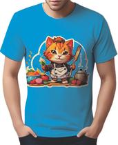 Camisa Camiseta Color Chefe Gato Cozinheiro Cozinha 1