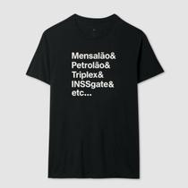 Camisa Camiseta Corrupção Brasil 100 algodão Camisa Triplex Unissex Confortável Casual