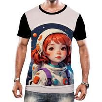Camisa Camiseta Crianças Astronautas Planetas Galáxias 6