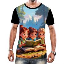 Camisa Camiseta Crianças Leitura Amigos Livros Desenhos 1 - Enjoy Shop