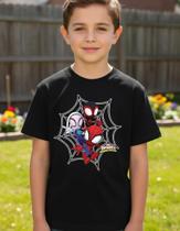 Camisa Camiseta de Algodão Infantil Juvenil Para Menino Menina Unissex Super Herói Homem Aranha Spider Man MD2