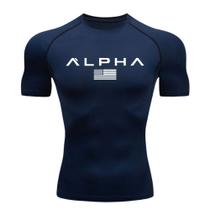 Camisa Camiseta de Compressão Alpha Manga Curta Rash Guard Academia