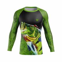 Camisa Camiseta de Pesca Esportiva Tucunaré Proteção UV ML Camisa Camiseta de Pesca Esportiva Tucunaré Proteção UV ML