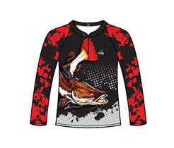 Camisa Camiseta de Pesca Infantil Pirarara Black C/ Proteção Solar UV50+ Manga Comprida