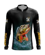 Camisa Camiseta de pesca proteção UV50+ SK21 Dourado