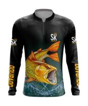 Camisa Camiseta de pesca proteção UV50+ SK21 Dourado - Super King