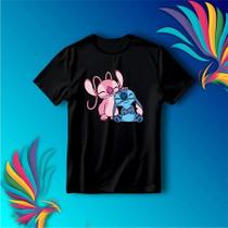 Camisa Camiseta de Poliéster com Estampa do Stitch casal Camisa Camiseta de Poliéster com Estampa do Stitch casal