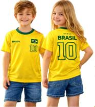 Camisa Camiseta Do Brasil Infantil Criança Unisex P M G E Gg