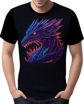 Camisa Camiseta Dragão Neon Monstro Fogo Rei Mitologia 1