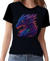 Camisa Camiseta Dragão Neon Monstro Fogo Rei Mitologia 2