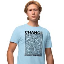 Camisa Camiseta Estampada Masculina em Algodão 30.1 Change Never Look Back
