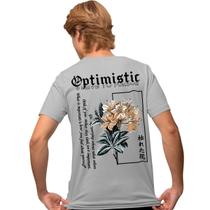 Camisa Camiseta Estampada Masculina em Algodão 30.1 Optimistic