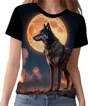 Camisa Camiseta Estampada Steampunk Lobo Matilha Lua HD 1