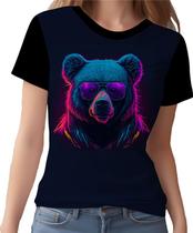 Camisa Camiseta Estampada T-shirt Face Urso Neon Moda 2