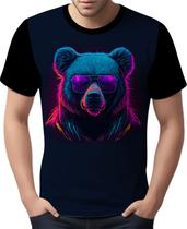Camisa Camiseta Estampada T-shirt Face Urso Neon Moda 5 Camisa Camiseta Estampada T-shirt Face Urso Neon Moda 5